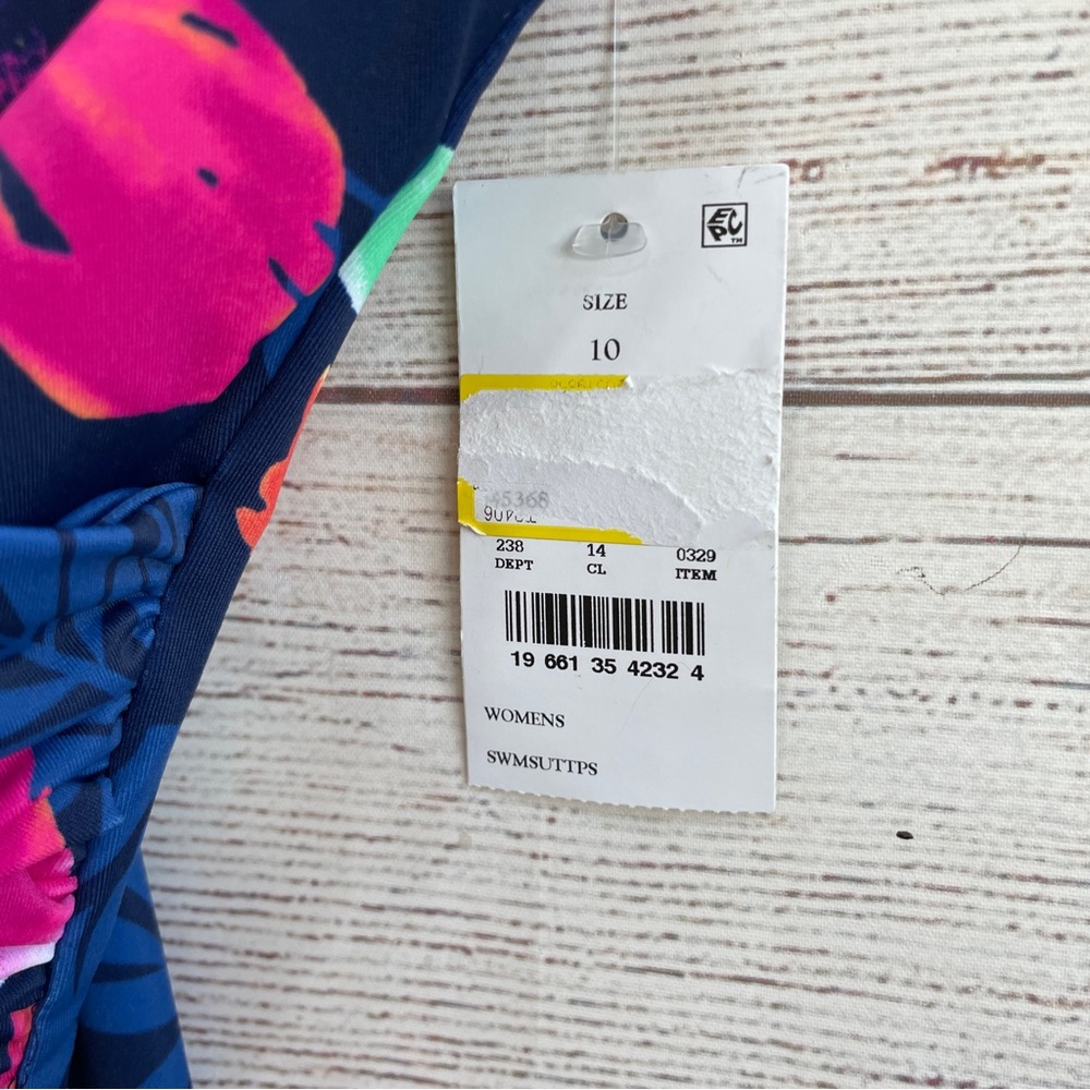 NEW WITH TAGS LANDS END FLORAL TWIST FRONT‎ TANKINI TOP - Picture 6 of 9